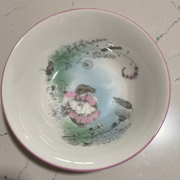 Vintage Elizabethan hand decorated Mrs Rabbit bowl and plate - Picture 2 of 4